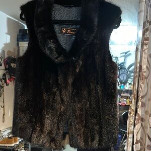 Black genuine Siberian mink fur. Almost like new
